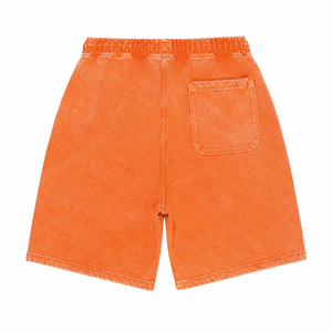 Pantalones Cortos Bermuda de Algodón con Cordón para Hombre, Color Naranja Sólido, Cintura Media, Bolsillos Casuales, Transpirables, Tejidos - Product Image 4