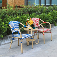 Chaise de bistrot français chaise de jardin en rotin extérieur meubles Paris cour café chaise de salle à manger en plein air