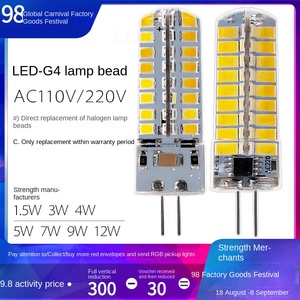 Bombilla <span class=keywords><strong>de</strong></span> maíz LED G4 directa <span class=keywords><strong>de</strong></span> CA <span class=keywords><strong>de</strong></span> 220V, alto brillo para candelabro <span class=keywords><strong>de</strong></span> cristal, luz <span class=keywords><strong>de</strong></span> espejo <span class=keywords><strong>de</strong></span> tocador, luz blanca cálida regulable - Product Image 4