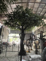 Arbre banian réaliste en fibre de verre de 3 m pour librairie, café, coin lecture, ambiance littéraire, décoration intérieure, design de verdure
