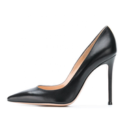 Escarpins à bout pointu pour femmes, talons aiguilles, cuir véritable, marque célèbre, design personnalisé, prix de gros