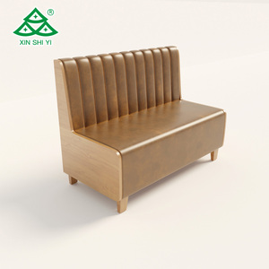 Asiento de cuero y Metal de diseño moderno, silla de restaurante, conjunto de asientos - Product Image 2