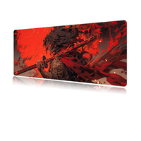 Tapis de bureau rouge personnalisé, tapis de souris en forme d'épée de samouraï japonaise, XL, rouge, anime, grand tapis de souris, grand tapis de souris pour ordinateur