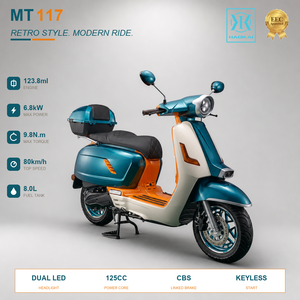<span class=keywords><strong>Scooter</strong></span> à essence EEC <span class=keywords><strong>Vintage</strong></span> 125cc, roues de 12 pouces, refroidissement par air, monocylindre, deux places, repose-pieds, moto rétro - Product Image 1