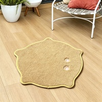 Tapis personnalisé en forme d'animal, tufté à la machine, beige, doux et moelleux, mignon Capybara, tapis de sol antidérapant pour salon, décoration intérieure