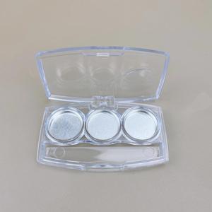 Transparent Empty Eyeshadow Palette Three Color DIY Cosmetic Packaging Sample <b>Box</b> For <b>Makeup</b> Testing And Storage - Product Image 2