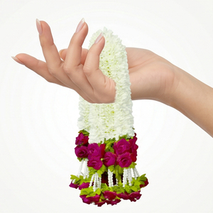 Guirnalda de Flores Artificiales con Perlas de Rosa AFF-Garland-8.5 Precio Rs.1200/10 piezas - Product Image 4