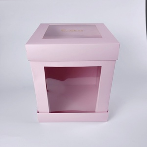 Sunshine Plain <b>White</b> Tall Cake Box With Window Wholesale 10x10x10'' Pastry Box Food Grade Large Cake <b>Boxes</b> - Product Image 2