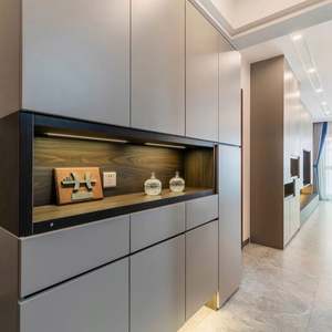 Mueble Zapatero Moderno con Espejo, Tamaño Personalizable, Madera Maciza Resistente, Materiales Ecológicos para Sala de Estar, Ideal para Villas y Hoteles - Product Image 1