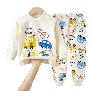 Venta Directa de Fábrica, Precios Bajos, Lindos Conjuntos de Dos Piezas de Algodón con Dibujos Animados para Primavera y Otoño, de Manga Larga, que Absorben la Humedad, para Niños y Niñas - Product Image 2