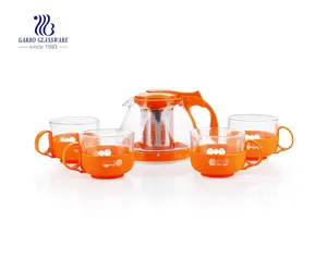 Glass tea pot set with cups drinking sets drink ware for home water glass tea drinks glassware tea jug sets glasses teapot