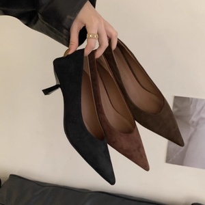 Stivaletti Neri da <span class=keywords><strong>Donna</strong></span> con <span class=keywords><strong>Tacco</strong></span> a Spillo, Stile Retrò Francese, Nuove Scarpe Casual Versatili per la Primavera - Product Image 6