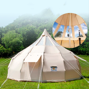 Carpa de lujo de algodón y oxford de 4M, 5M, 6M, hermosa carpa tipo loto para las cuatro estaciones, carpa de glamping a prueba de lluvia y sol de gran tamaño. - Product Image 4
