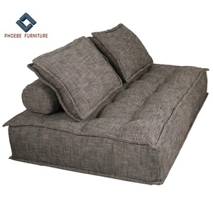 Upholstered Brio Lounge <strong>Square</strong> Modular Sectional <strong>Sofa</strong> Couch with Two Removable Non-Slip <strong>Pillows</strong> - Product Image 2