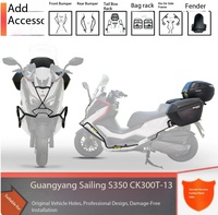 Kit complet de barres de protection avant et arrière, porte-bagages arrière et supports de top-cases latéraux pour modification de moto KYMCO Xciting S350 2023 CK300T-13
