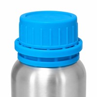 Flacon en aluminium poli de 100 ml, bleu ciel, avec bouchon de sécurité, diamètre 50 mm, pour huiles essentielles parfumées