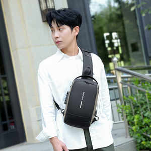 Men's Chest Bag With Combination Lock USB Charging Anti-Theft Large Capacity Shoulder Bag For Leisure Travel Spring 2025 - Product Image 3