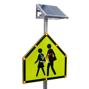 Wideway Designs Señales de parada intermitentes LED solares de aluminio para exteriores para intersecciones de tráfico cruzado - Product Image 5