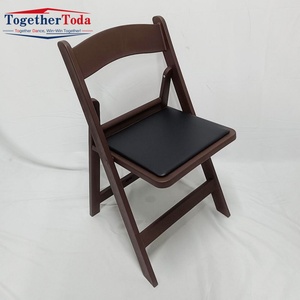 Chaise pliante rembourrée en bois de style français moderne, fabriquée en Chine, pour événements de mariage, fêtes, loisirs en extérieur, chaise d'hôtel pour événements - Product Image 6