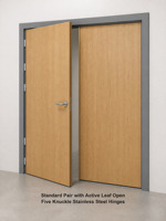 Porte en acier ignifugée 3 heures, homologuée UL, double battant, 45 mm, porte intérieure commerciale, paire standard