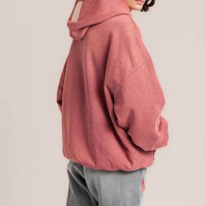 Sweat à capuche unisexe en molleton double couche surdimensionné en coton de style streetwear OEM - Product Image 3