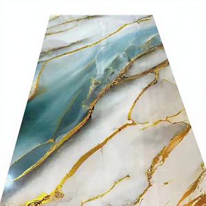 แผ่นผนังกันน้ำสำหรับตกแต่งภายในลายไม้ไผ่เคลือบฟอยล์ทองคำ  ผิวมันเงา ป้องกันรังสียูวี  ลายหินอ่อน  สำหรับตกแต่งผนังทีวี ใช้ในโรงแรม - Product Image 1