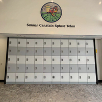 Casier de rangement en ABS avec logo personnalisé et serrure électronique Casier facile à ranger pour les bagages de la salle de sport Armoire en plastique étanche