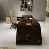 Bureau de direction Boss Bureau à panneaux moderne haut de gamme avec rangement latéral en bois extensible Meubles de bureau élégants