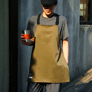 Cross Border Style Apron Durable Stain Resistant Solid Color Workwear For Restaurants Barbershops Pet Shops Men Women - Product Image 2