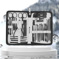 Ensemble de manucure professionnel de 32 pièces, kit de soin des pieds, comprend des coupe-ongles, des ciseaux, des limes, un étui de voyage, parfait pour la maison