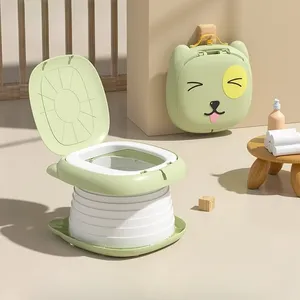 Schlussverkauf Kunststoff Karikatur Tier Baby Reisen Klapp-Potty tragbar Toilettentraining-Sitz