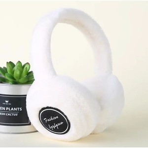 Fashion Lily Plush Earmuffs Warm Foldable Winter Ear Protection White - Product Image 1