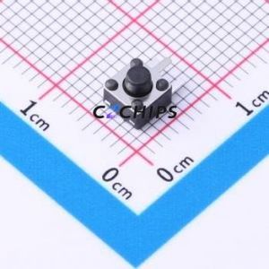 TSC017B04318A Tactile Switch Bent Lead Through Hole,4.5x4.5mm Switch Round Button 1.8N Right Angle Insert 4.5mm - Product Image 1