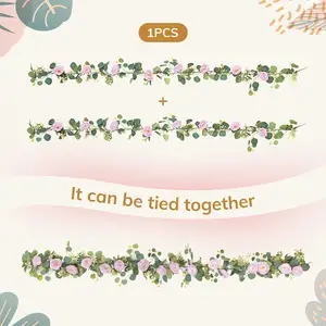 Kunstblumen dekorative Mittelteil Eukalyptus Blätter Reben mit Weiden hängende Girlande für Hochzeit Kulisse Bogen Wand