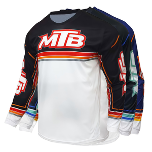 เสื้อจักรยานแขนยาวผ้าโพลีเอสเตอร์พิมพ์ลายแบบรีดร้อน น้ำหนัก 160 กรัม ระบายอากาศได้ดี แห้งเร็ว ผลิตตามสั่งขายส่งจากโรงงาน - Product Image 1