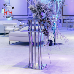 Venta al por mayor de diseño moderno de la boda decoraciones de oro de acero inoxidable al aire libre de la Mesa de <span class=keywords><strong>barra</strong></span> alta <span class=keywords><strong>para</strong></span> la boda - Product Image 6