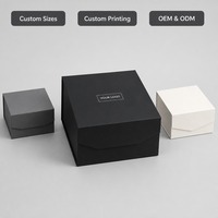 Boîte cadeau magnétique carrée en aluminium noir mat personnalisée, pliable, vente en gros, livraison directe d'usine pour la vente au détail et les cadeaux