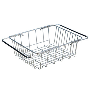 Cesta de drenaje de acero inoxidable tamaño L con asa, escurridor cuadrado multiusos para cocina, cesta para lavar verduras - Product Image 1