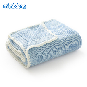 New Arrival Mimixiong OEKO Tex Handmade Shell Edge Solid Color Newborn <strong>Baby</strong> Swaddle <strong>Bedding</strong> <strong>Baby</strong> Knitted Blankets - Product Image 6