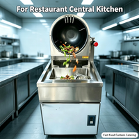 Robot de cuisine intelligent multifonction HN QDMECH pour nouilles frites, cuiseur à gaz rotatif, machine à wok automatique