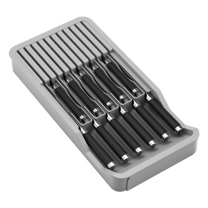 Boîte de rangement pour couteaux AOMS, organiseur de tiroir en plastique avec séparateurs pour couteaux et ustensiles de cuisine - Product Image 5