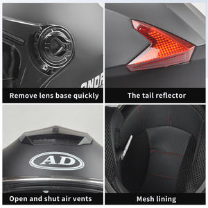 Casco Moto Unisex Portatile Mezza Faccia AD in ABS con Doppia Visiera, Protezione per la Testa per Adulti, Vendita Diretta dal Produttore - Product Image 4