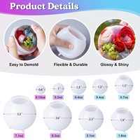 Moules en silicone pour résine, sphères 3D sans couture, grands moules ronds pour boules en résine époxy, pour la préservation des fleurs, le savon et les bougies