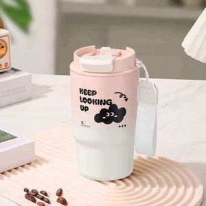 Stainless Steel Insulated Water Bottle With Pop-Up Lid and Portable Thermal Bottle for <b>Large</b> Capacity Food Grade Travel Mug - Product Image 5