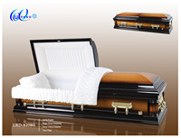 Ataúd de Madera de Álamo Macizo Urand, Estilo Americano, Duradero, Ecológico, Acabado en Madera Natural, 1 Año de Garantía, Uso Funerario para Adultos