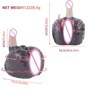 Masturbador Masculino, Vagina Realista de Bolsillo, Juguetes Sexuales, Nuevo, Culo de Animal (Caballo/Perro/Mono) con Dildo Monstruoso - Product Image 4