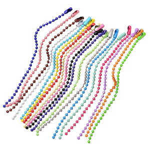 Cadena de cuentas coloridas de 2.4MM con pintura de hierro para manualidades, suministros para bolsos, decoración del hogar DIY - Product Image 1