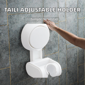 Support de Douche Mural Universel Blanc Réglable à Ventouse pour Pommeau de Douche et Organisateur de Salle de Bain - Product Image 2