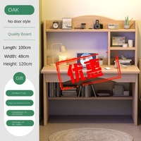 Bureau d'ordinateur moderne étagère intégrée Table d'étude simple pour étudiants Table de location de bureau Chambre à coucher Panneau design Style bois