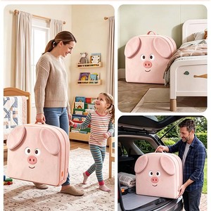 เตียงเด็กพับได้แบบพกพา ดีไซน์หมูน่ารัก ปี 2026 สำหรับเด็กวัยหัดเดิน เตียงนอนนุ่มสบายสำหรับเด็ก เฟอร์นิเจอร์สำหรับเด็ก - Product Image 3